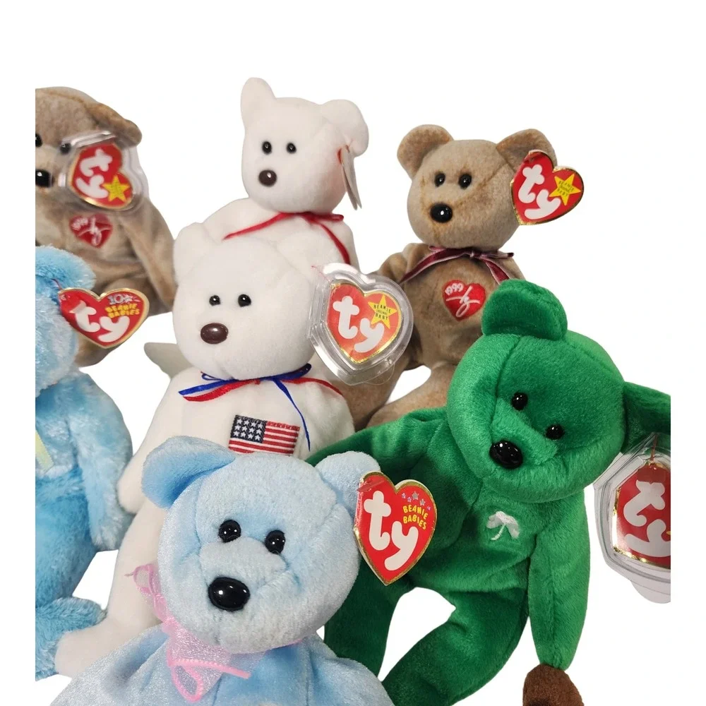 Ty Beanie Babies Lot of 10 Maple Erin 1999 Signature Holiday Teddy‎ Moose Plush